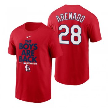 Men's St. Louis Cardinals Nolan Arenado Red 2021 Opening Day Phrase T-Shirt