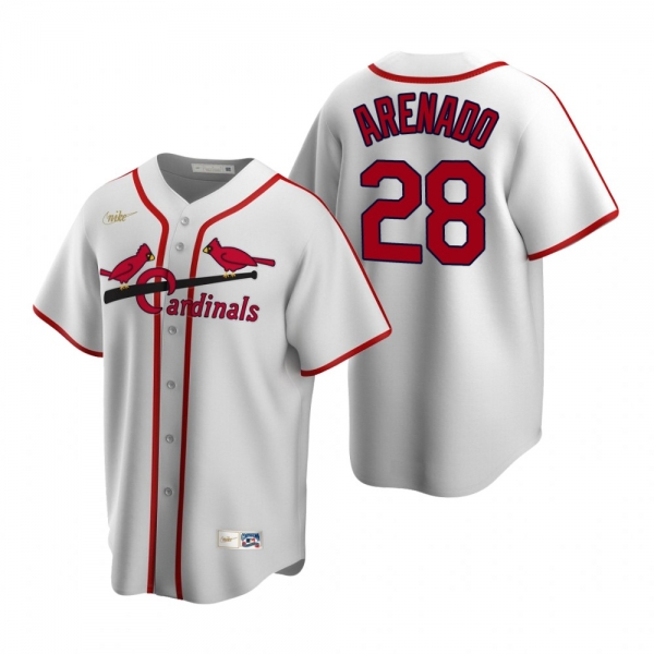 Men's St. Louis Cardinals Nolan Arenado Nike White Cooperstown Collection Home Jersey