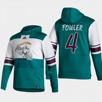 Men Anaheim Ducks Cam Fowler #4 2021 Reverse Retro Special Edition Authentic Pullover White Hoodie