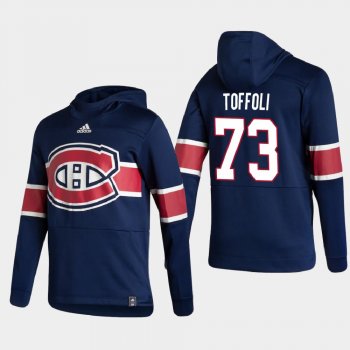 Men's HoodieMen's Montreal Canadiens Tyler Toffoli #73 2021 Reverse Retro Authentic Pullover Special Edition Navy Hoodie