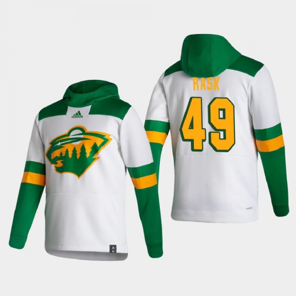 Men's Minnesota Wild Victor Rask #49 2021 Reverse Retro Authentic Pullover Special Edition White Hoodie