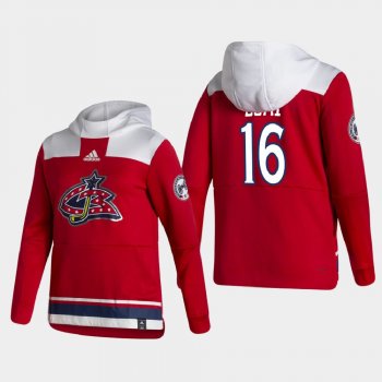 Men's Columbus Blue Jackets Max Domi #16 2021 Reverse Retro Authentic Pullover Special Edition Red Hoodie