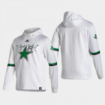 Men's Dallas Stars White 2021 Reverse Retro Authentic Pullover Special Edition Hoodie