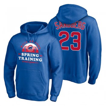 Chicago Cubs Ryne Sandberg Royal 2021 Spring Training Upper Decker Pullover Hoodie