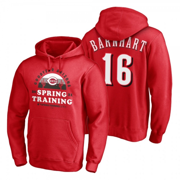 Cincinnati Reds Tucker Barnhart Red 2021 Spring Training Upper Decker Pullover Hoodie