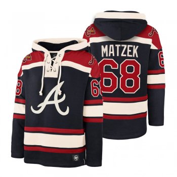 Atlanta Braves Tyler Matzek Navy Legacy Vintage Hockey Lacer Hoodie