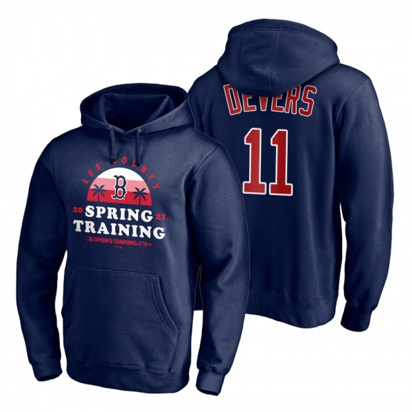 Boston Red Sox Rafael Devers Navy 2021 Spring Training Upper Decker Pullover Hoodie