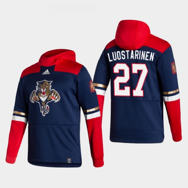 Men's Florida Panthers Eetu Luostarinen #27 2021 Reverse Retro Authentic Pullover Special Edition Navy Hoodie