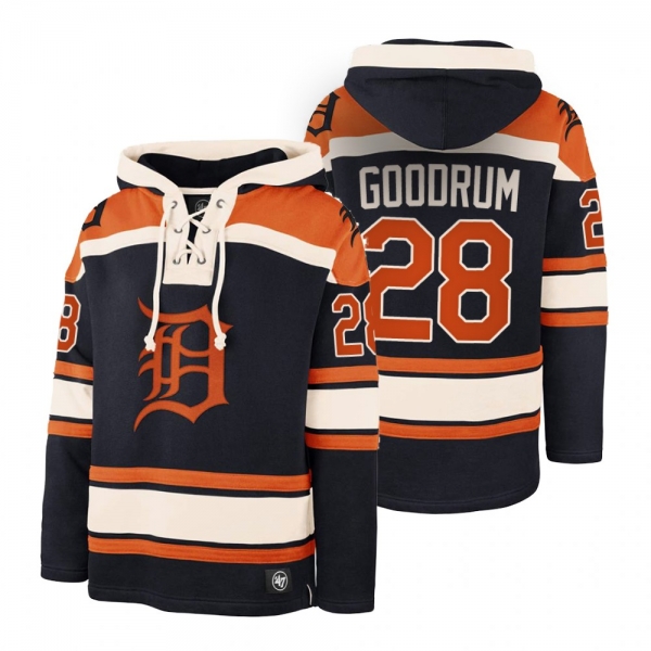 Detroit Tigers Niko Goodrum Black Legacy Vintage Hockey Lacer Hoodie