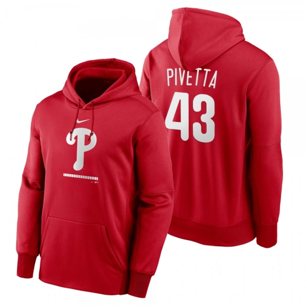 Philadelphia Phillies Nick Pivetta Red Legacy Performance Pullover Hoodie