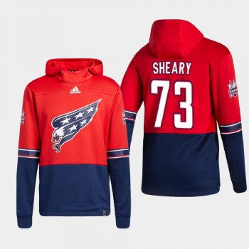 Men's Washington Capitals Conor Sheary #73 2021 Reverse Retro Authentic Pullover Special Edition Red Hoodie