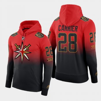 Vegas Golden Knights William Carrier #28 2021 Reverse Retro Gradient Pullover Red Black Hoodie