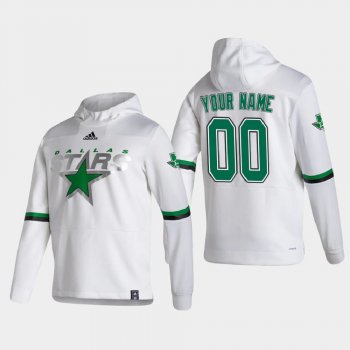 Men's Dallas Stars Custom #00 2021 Reverse Retro Authentic Pullover White Hoodie