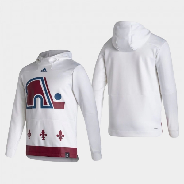 Men's Colorado Avalanche White 2021 Reverse Retro Authentic Pullover Special Edition Hoodie