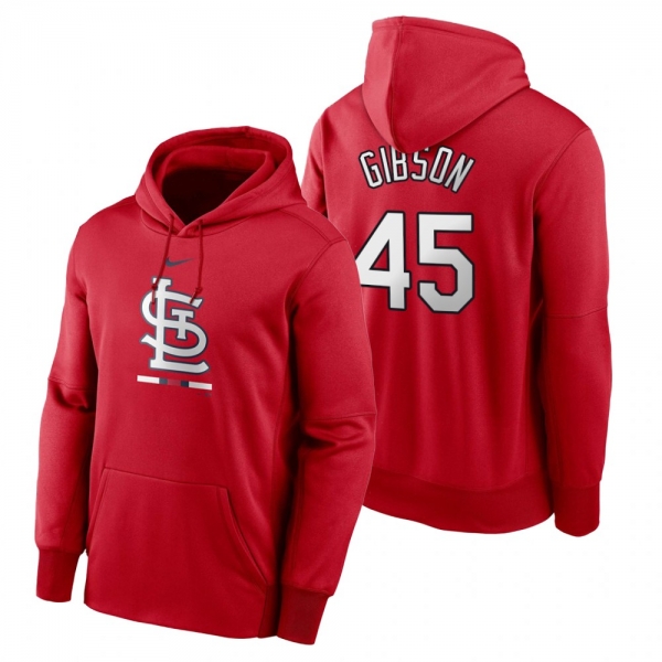 St. Louis Cardinals Bob Gibson Red Legacy Performance Pullover Hoodie