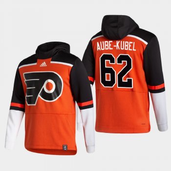 Men's Philadelphia Flyers Nicolas Aube-Kubel #62 2021 Reverse Retro Authentic Pullover Special Edition Orange Hoodie