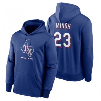 Texas Rangers Mike Minor Royal Legacy Performance Pullover Hoodie