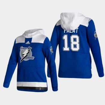 Men's Tampa Bay Lightning Ondrej Palat #18 2021 Reverse Retro Authentic Pullover Special Edition Blue Hoodie