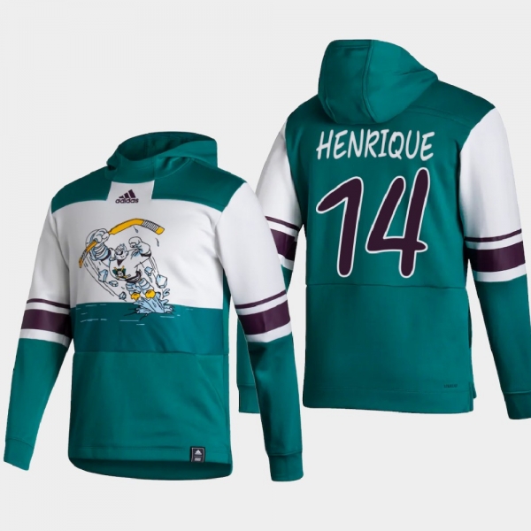 Men Anaheim Ducks Adam Henrique #14 2021 Reverse Retro Special Edition Authentic Pullover White Hoodie