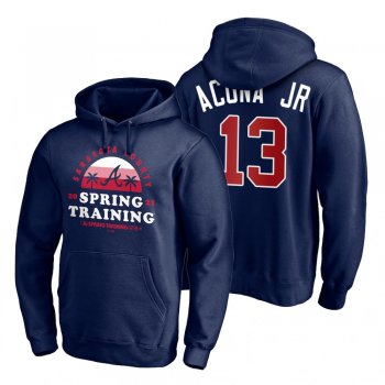 Atlanta Braves Ronald Acuna Jr. Navy 2021 Spring Training Upper Decker Pullover Hoodie