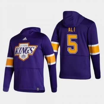 Men's Los Angeles Kings Mark Alt #5 2021 Reverse Retro Authentic Pullover Special Edition Purple Hoodie