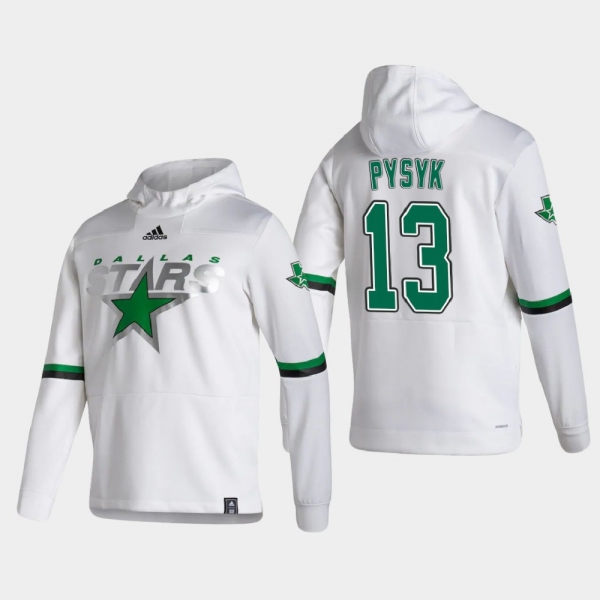 Men's Dallas Stars Mark Pysyk #13 2021 Reverse Retro Authentic Pullover Special Edition White Hoodie