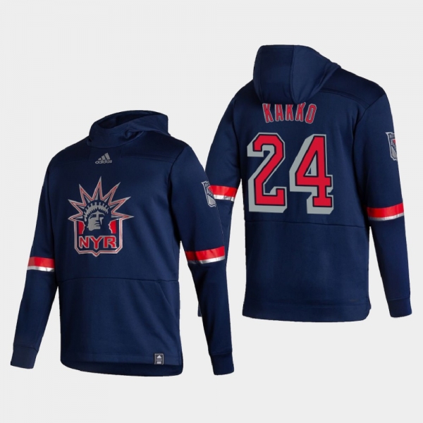 Men's New York Rangers Kaapo Kakko #24 2021 Reverse Retro Authentic Pullover Special Edition Navy Hoodie