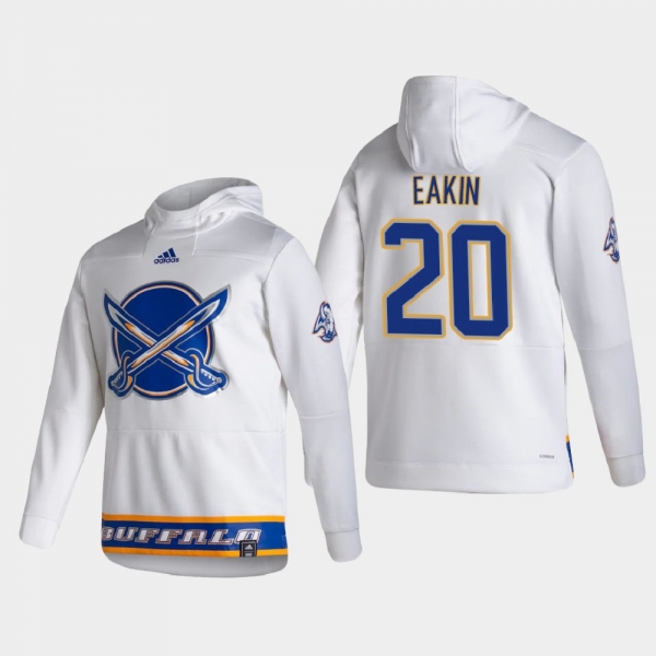 Men's HoodieMen's Buffalo Sabres Cody Eakin #20 2021 Reverse Retro Authentic Pullover Special Edition White Hoodie