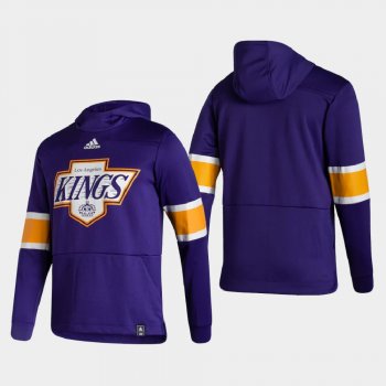 Men's Los Angeles Kings Purple 2021 Reverse Retro Authentic Pullover Special Edition Hoodie