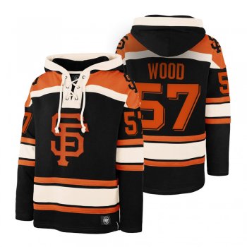 San Francisco Giants Alex Wood Black Legacy Vintage Hockey Lacer Hoodie