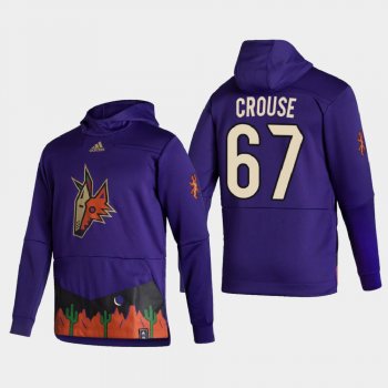 Men's Arizona Coyotes Lawson Crouse #67 2021 Reverse Retro Authentic Pullover Special Edition Purple Hoodie