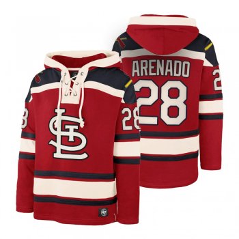 St. Louis Cardinals Nolan Arenado Red Legacy Vintage Hockey Lacer Hoodie