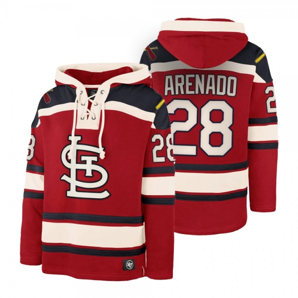 St. Louis Cardinals Nolan Arenado Red Legacy Vintage Hockey Lacer Hoodie