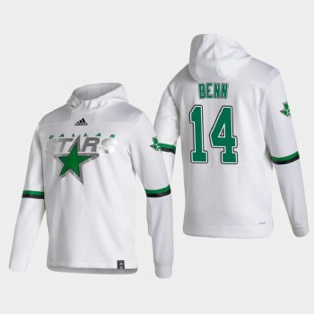 Men's Dallas Stars Jamie Benn #14 2021 Reverse Retro Authentic Pullover White Hoodie