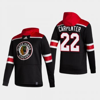 Men's Chicago Blackhawks Ryan Carpenter #22 2021 Reverse Retro Authentic Pullover Black Hoodie