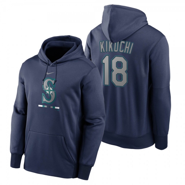 Seattle Mariners Yusei Kikuchi Navy Legacy Performance Pullover Hoodie