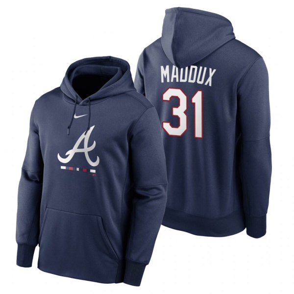 Atlanta Braves Greg Maddux Navy Legacy Performance Pullover Hoodie