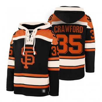 San Francisco Giants Brandon Crawford Black Legacy Vintage Hockey Lacer Hoodie