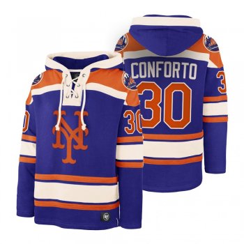 New York Mets Michael Conforto Royal Legacy Vintage Hockey Lacer Hoodie