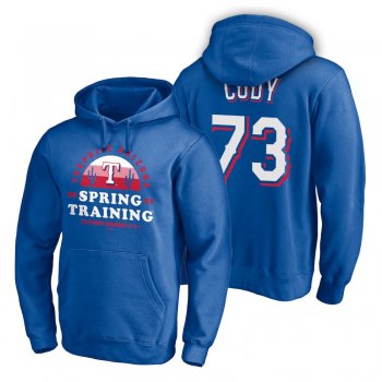 Texas Rangers Kyle Cody Royal 2021 Spring Training Upper Decker Pullover Hoodie