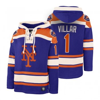 New York Mets Jonathan Villar Royal Legacy Vintage Hockey Lacer Hoodie