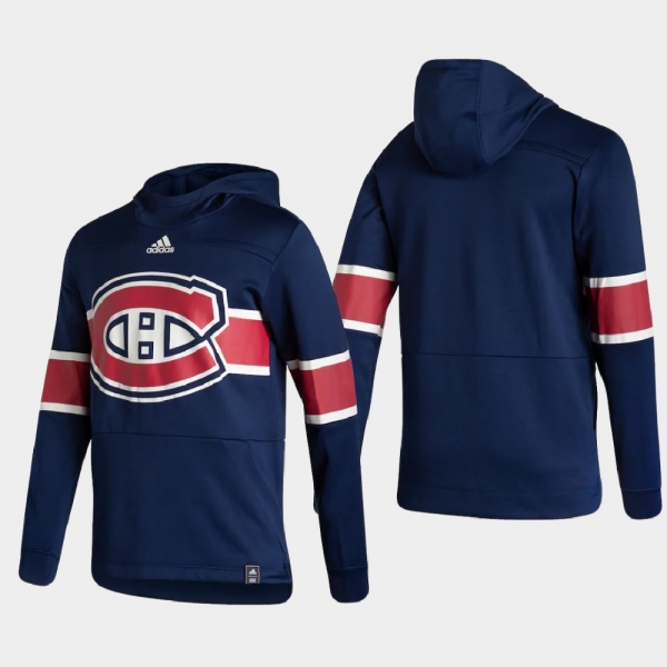 Men's Montreal Canadiens Navy 2021 Reverse Retro Authentic Pullover Special Edition Hoodie