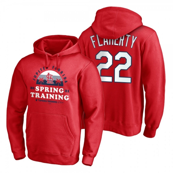 St. Louis Cardinals Jack Flaherty Red 2021 Spring Training Upper Decker Pullover Hoodie