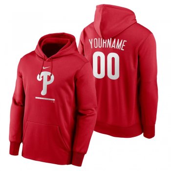 Philadelphia Phillies Custom Red Legacy Performance Pullover Hoodie