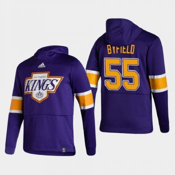 Men's HoodieMen's Los Angeles Kings Quinton Byfield #55 2021 Reverse Retro Authentic Pullover Purple Hoodie