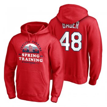 St. Louis Cardinals Harrison Bader Red 2021 Spring Training Upper Decker Pullover Hoodie