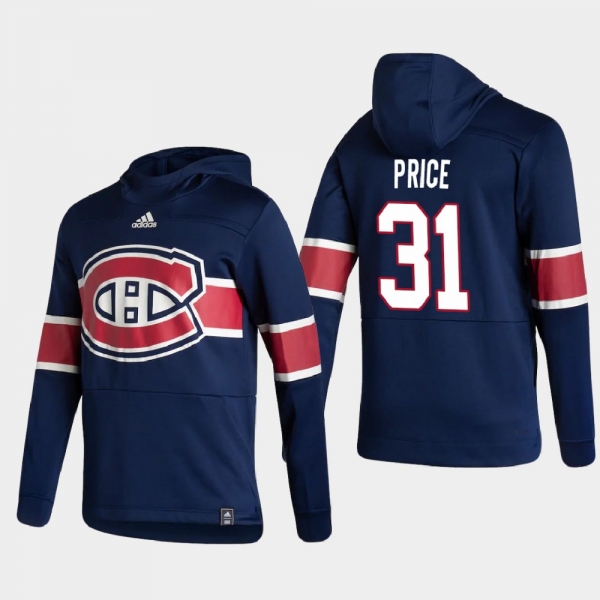 Men's Montreal Canadiens Carey Price #31 2021 Reverse Retro Authentic Pullover Special Edition Navy Hoodie