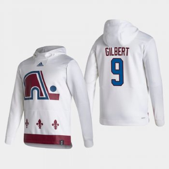 Men's HoodieMen's Colorado Avalanche Dennis Gilbert #9 2021 Reverse Retro Authentic Pullover Special Edition White Hoodie