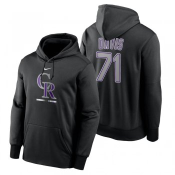 Colorado Rockies Wade Davis Black Legacy Performance Pullover Hoodie