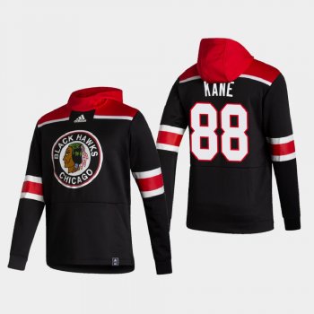 Men's Chicago Blackhawks Patrick Kane #88 2021 Reverse Retro Authentic Pullover Black Hoodie